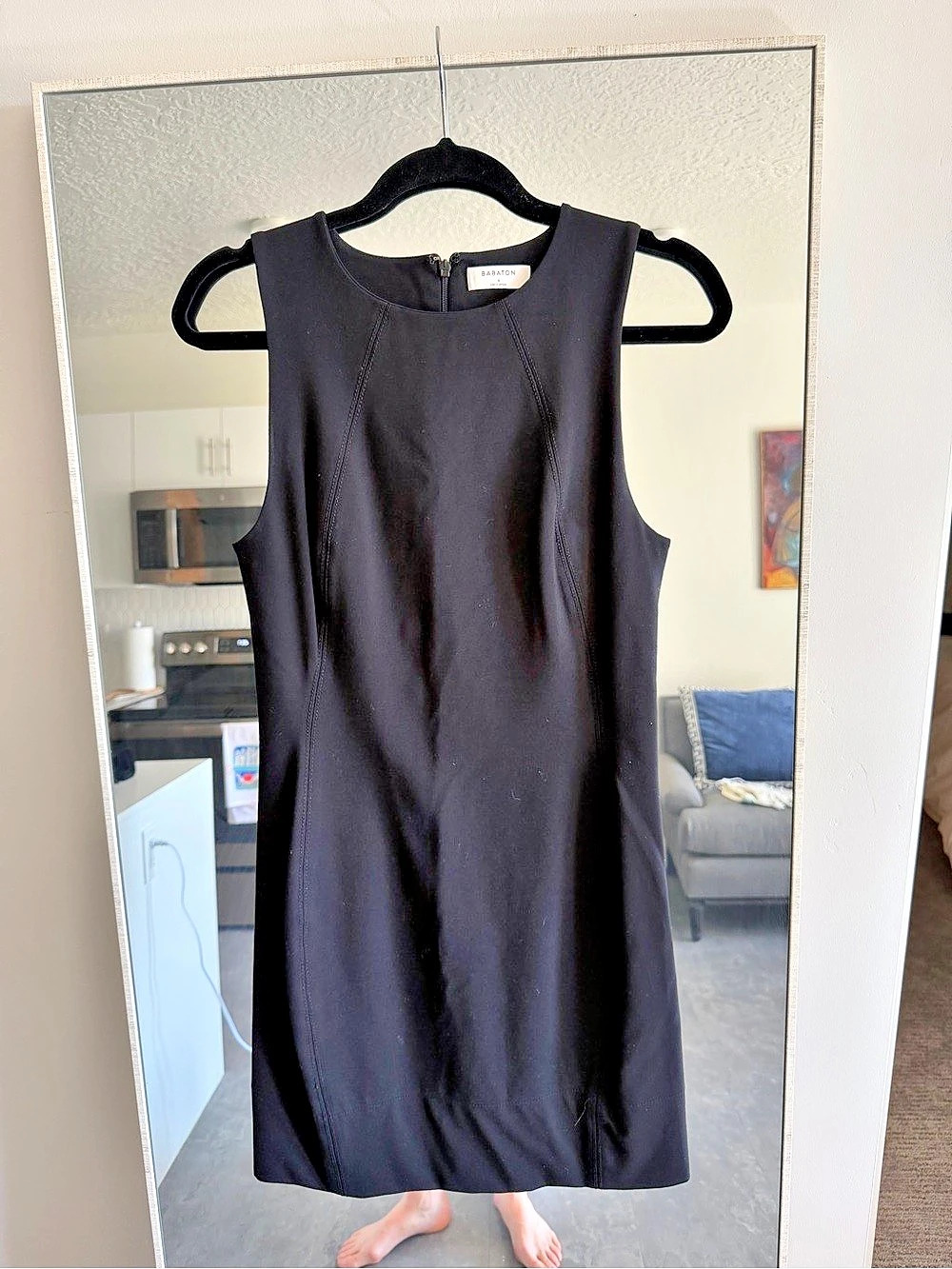 Babaton Black Sleeveless Midi Dress Size 6 Like New